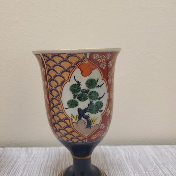 Oriental Pair Of Small Ceramic Chalices - Picture 5 of 13